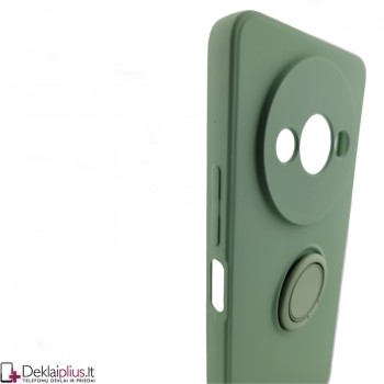 Silikoninis dėklas su žiedu ir kameros apsauga - žalias (Xiaomi Redmi A3) Silikoninis dėklas su žiedu ir kameros apsauga - žalias (Xiaomi Redmi A3)